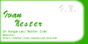ivan nester business card